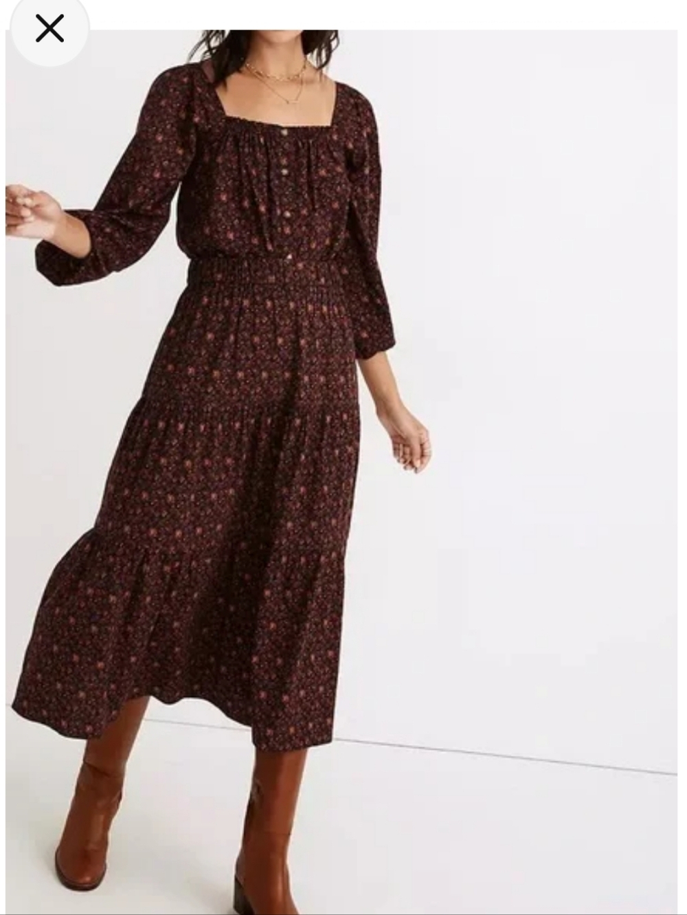 Madewell Orchard Floral Crop Top + Maxi Skirt Set XS